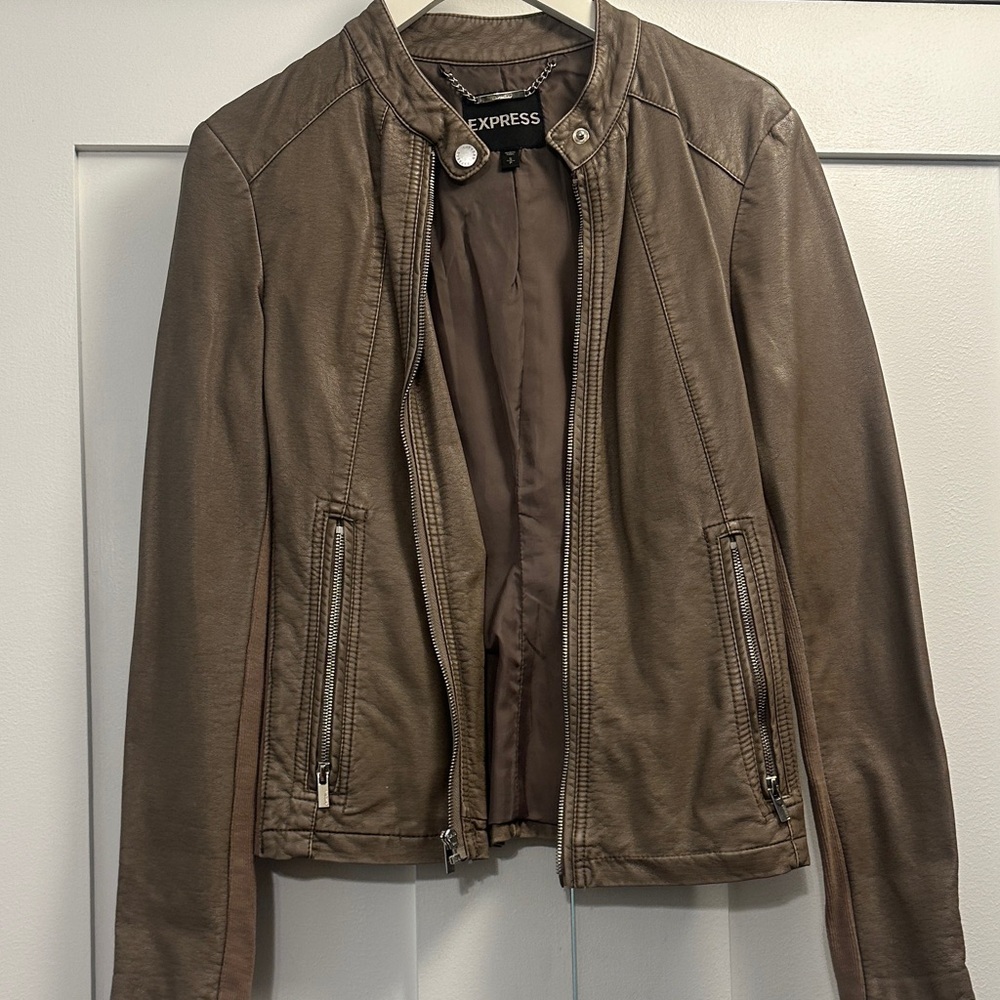 Express Women's Tan Leather Jacket